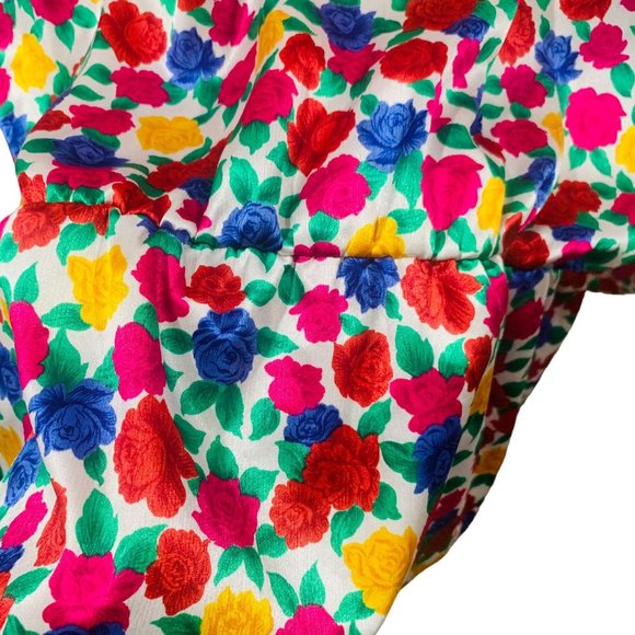 Vintage Lady Shapely Faux Wrap Floral Peplum Blouse Size 24W - Picture 9 of 10